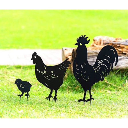 Utomhus metall trädgårdsdekoration, kycklinggård konst trädgård metall statyer