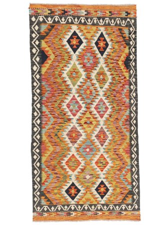 Tappeto Kilim Afghan Old Style 101X205 Marrone/Arancione (Lana, Afghanistan)