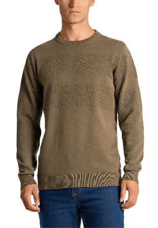 Lindbergh Purl knit o-neck jumper Överdelar Herr Grön 3XL