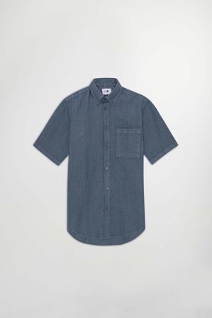NN.07 Arne 5706 Shirt Male Blue Linen