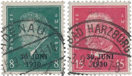 Tyske Rige 1930 - MICHEL 444-445 - Stemplet