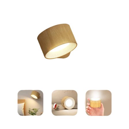 USB oppladbar vegglampe LED nattbordslampe for lesing av bøker, oppladbar, bærbar berøringsjustering, nattlys, magnetisk skaplys