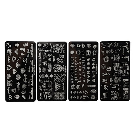 Nagelstämplingsplattor Schabloner Mönster DIY Nageltryckstämpling Mall Manikyrverktyg 05-08