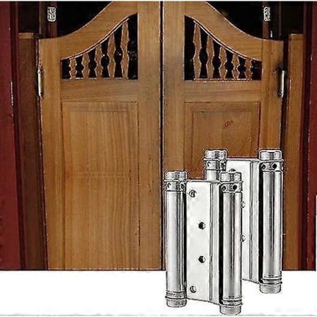 Dobbeltvirkende hængsel med fjeder, selvlukkende hængsel i rustfrit stål med skruer til svingende café- og salondøre. Udgave