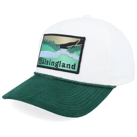 Wild Spirit - White adjustable Czapka Z Daszkiem - Swedish Hälsingland Landscape Rope Cord Off White/Green A-frame Trucker @ Hatstore
