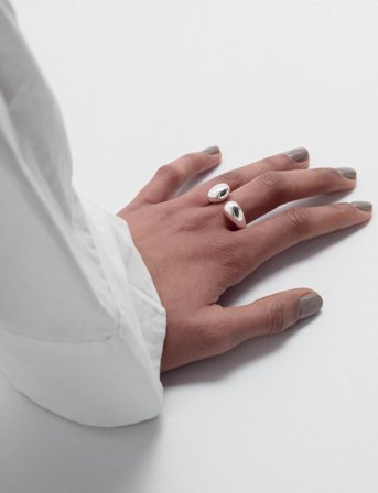 Syster P Bolded Drops Ring Silver - Silver - 7