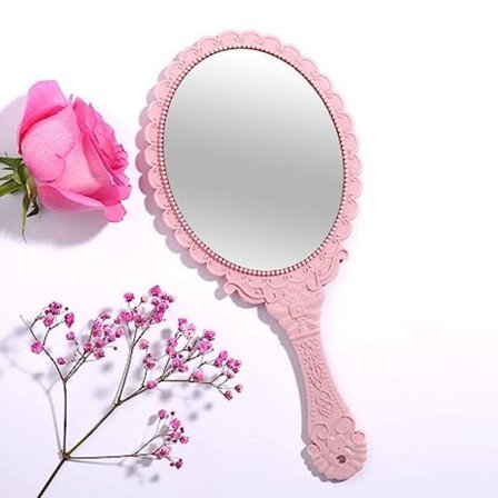 Handspegel Vintage Handhållen Spegel med Handtag Vanity Makeup Spegel T