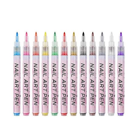 12 stk./sæt Farverig Vandtæt Neglekunst Graffiti Pen DIY 3D Neglekunst Tegne Pen[HK]