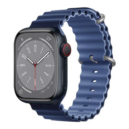 Ocean Rannekoru Apple Watch Ranneke 44mm 40mm 45mm 41mm 49mm 42mm 38mm Älykello silikonihihna Iwatch Ultra Series 7 6 3 Se 8 Dark-light Navy 42 44 45 