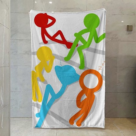 Tecknad Alan Becker Stick Figures Pläd Filt Soffa Säng Håriga Filtar Täcke (FMY)