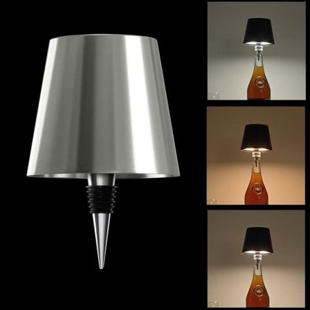 Genopladelig lampeskærm til flaske