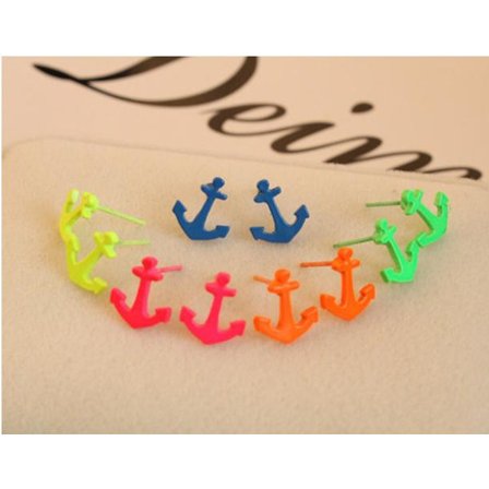 Neon färg ankare stud örhänge mix färg NEON