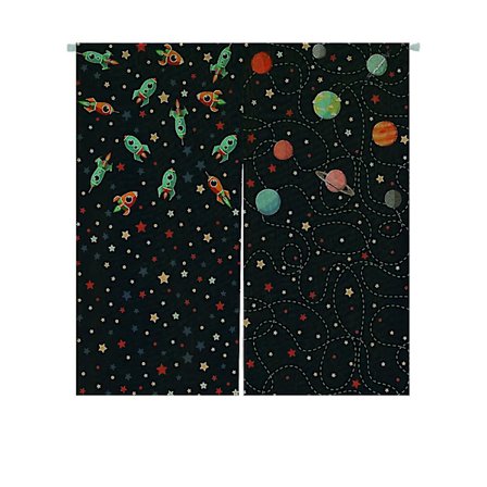 Planeter Raketter Stjerner Tegneserie Planet Japansk Noren Gardin Døråpning Dør Vindu Behandling Gardiner 85x150 Cm