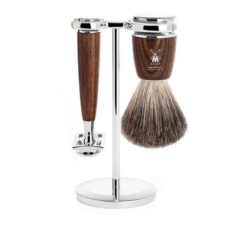 Mühle Shaving Barbersæt med DE-Skraber, holder, kost ASK, Mænd, Barbering, Skrabere & Blade