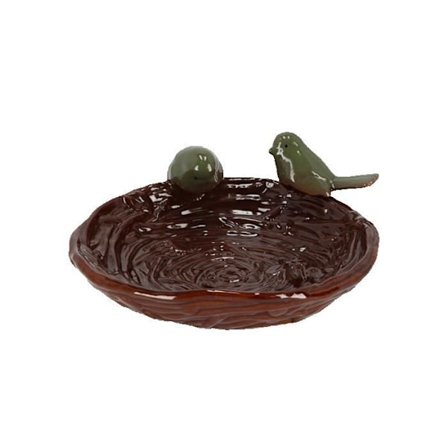Fågelbad i keramik - L 22,1 x l 22,2 x H 8,3 cm - Bordeaux