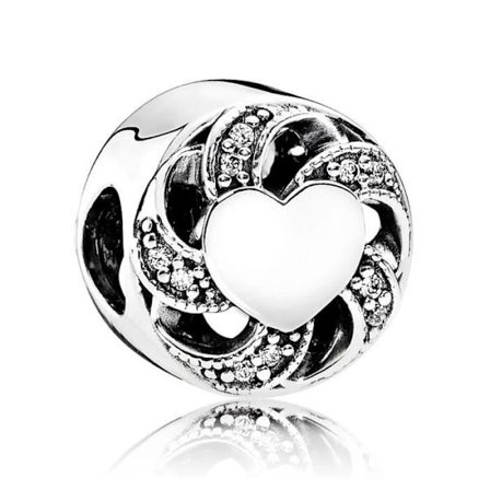 Charm - PANDORA - 791976CZ - Silver - Transparent - Kvinna