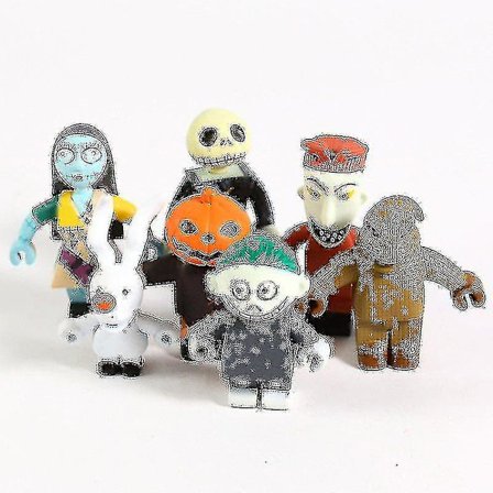 The Nightmare Before Christmas Figur Legetøj Dukke Dekoration Ornamenter Halloween Børn Gave 7stk
