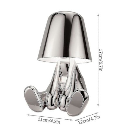 Tänkare - Lampkollektion Kreativ Liten Gyllene Man Vardagsrum Bordslampa Heminredningspresent (,mr-what)