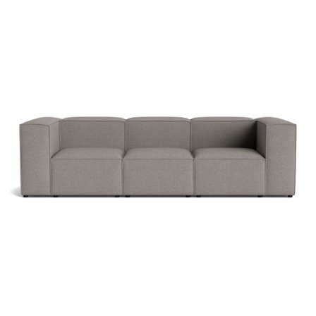 Lissabon 3-Sitzer-Sofa in Danubio Hellgrau, modernes Design mit mehreren Schaumstoffschichten für hohen Sitzkomfort, hochwertig verarbeitet.