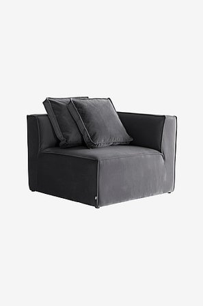 Jotex - Sofamodul, Eckmodul + 2 Kissen Grau - BALTIMORE - Kaufe Sofas bei Jotex