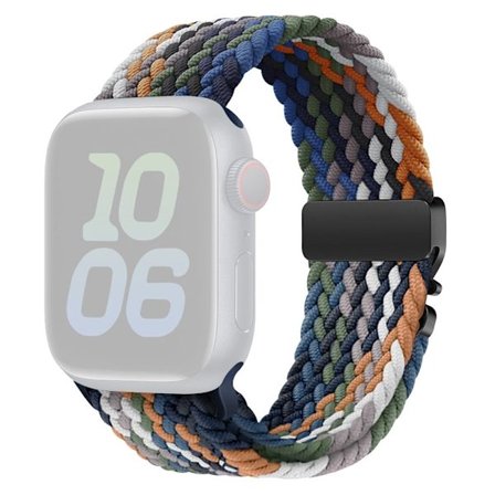 Nylonarmband Apple Watch Series 10 46mm Parachute Buckle klockarmband - Färgglad Denim