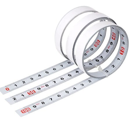 3 stk. Selvklæbende Kulstofstål Målebånd, Selvklæbende, ZQKLA
