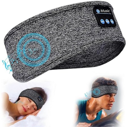 Trådløse Sleep Headphones, Sports Bluetooth 5.0 Headband med Mikrofon, Unisex Headband Musik Høretelefoner, Sleep Eye Mask til Sovning, Jogging, 