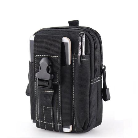 Survival case för alla mobiltelefoner - Paket med 2 bältesväskor gjorda av nylon, mobiltelefonväska med karbinhake, mobilbältesväska, 