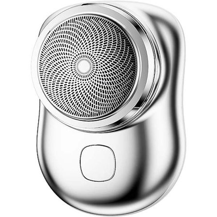 Mini-sähköparranajokone, kannettava sähköparranajokone (hopea), miesten sähköparranajokone, taskuun mahtuva kannettava parranajokone, USB-ladattava 
