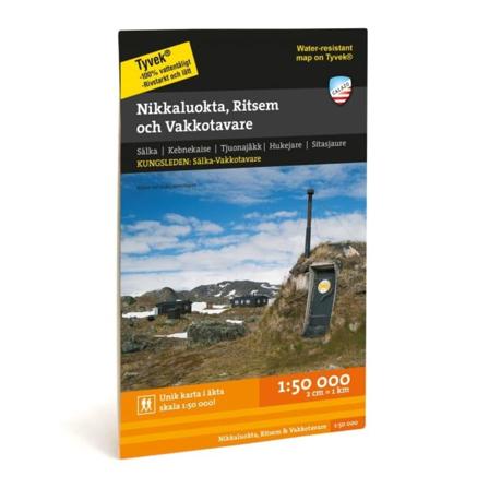 Calazo förlag Nikkaluokta, Ritsem & Vakkotavare 1:50.000 literature Black OneSize