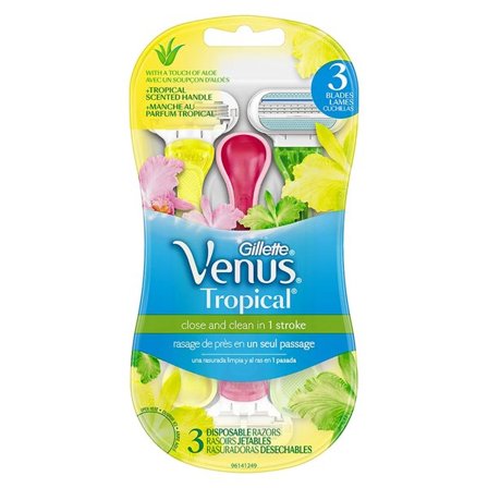 Gillette Venus Tropical kertakäyttöparranajokoneet 3-pakkaus
