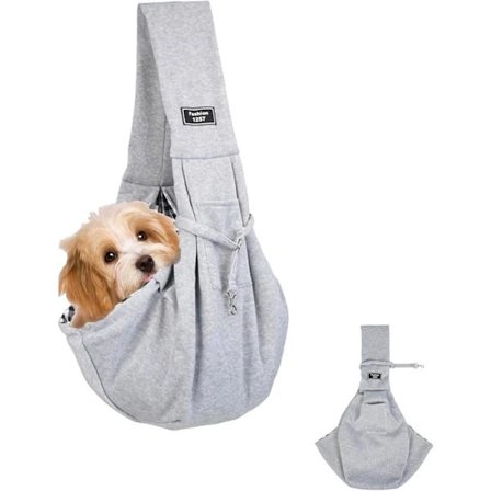 Husdjursbärväska, Valp Rese Sling Bag, Utomhusaktiviteter för Husdjur (Grå)
