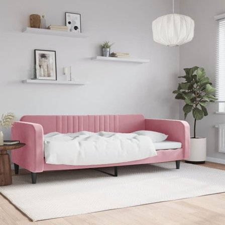 vidaXL Dagbädd rosa 90x200 cm sammet