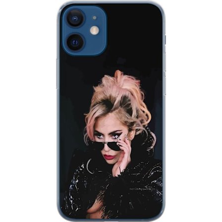 Kompatibelt Mobildeksel til Apple iPhone 12 Lady Gaga portrett med solbriller og dramatisk sminke i mørk glamorøs stil