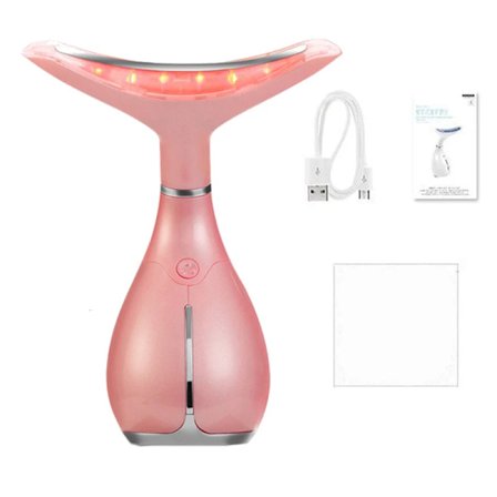 LED Fototerapi Nacke Och Ansiktslyft Massageapparat Vibration Hudåtstramning Skönhet Reducera Dubbelhaka Anti-rynkor Ta Bort Enhet