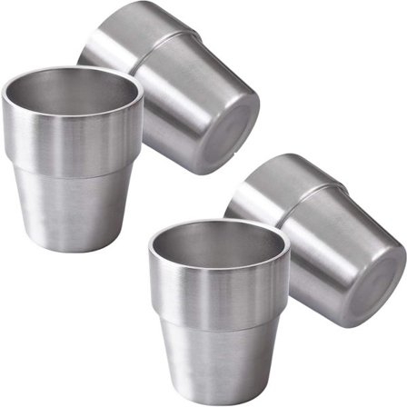 stk - Rustfrit stål kop - 180 ml - Stabelbare rustfri stål kopper - metalkop - Dobbelt