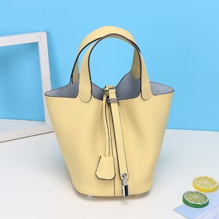 100% Ekte Skinn Dame Håndvesker Designer Tote Bag Klassisk Mykt Skinn Bøtteveske