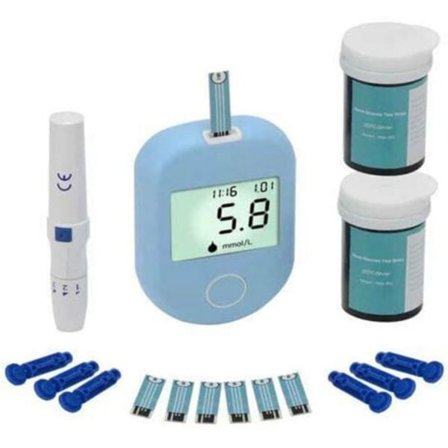 Blodsukker Test Kit, Diabetes Blodsukker Monitor Glucometer Tester med 50 Teststrimler(A).pa