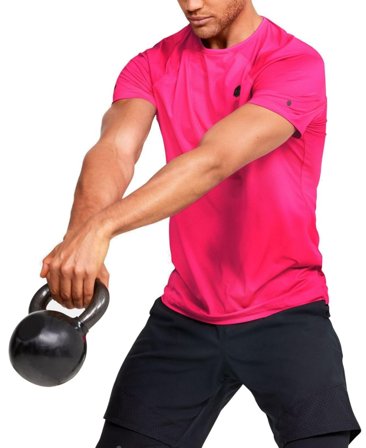 Under Armour RUSH HeatGear Fitted Printed Pink Surge