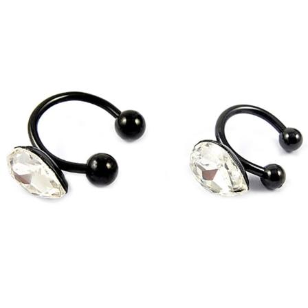 Rustfrit stål Læber Næse Ring Rhinestones Body smykker