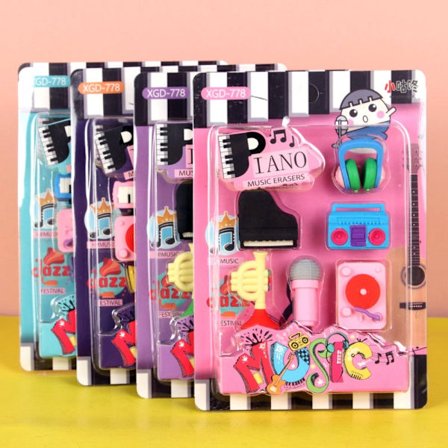 Instrument Gummi Eraser Student Læring Skrivesaker Kreativt