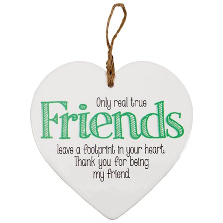 Skylt, Message heart - True friends