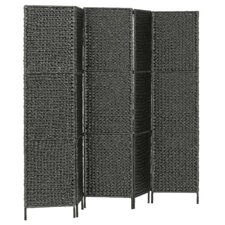 Vidaxl Rumsavdelare 5 Paneler Vattenhyacint 193x160 Cm Svart Svart