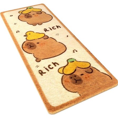 Kapibara-matto, söpö pitkä sarjakuva-ovimatto, sohvan liukumaton eläinmatto, makuuhuone, sisäänkäynti, olohuoneen joustava eläinlattiamatto