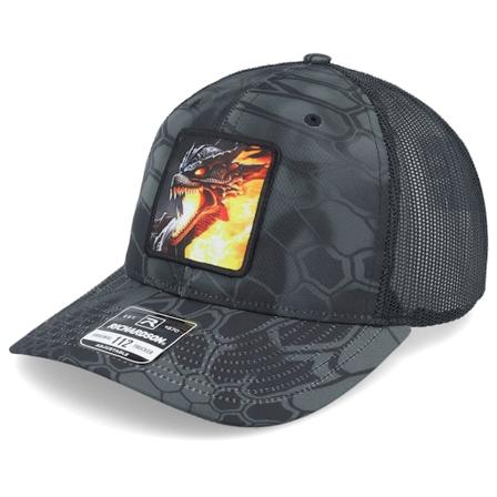 Iconic - Fire Dragon Kryptek Typhon/Black Trucker Trucker Black Cap - @ Hatstore