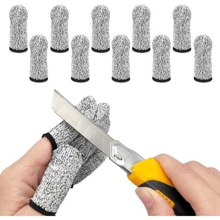 20 stk pustende, kuttresistente fingertupper - Beskyttelse, gjenbrukbare, slitesterke, sklisikre finger- og tommelbeskyttere - Hansker for arbeid, 
