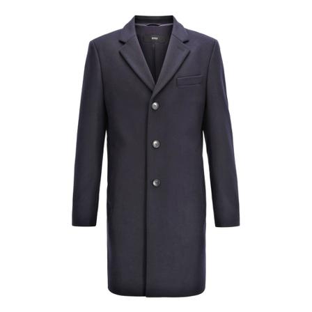 Hugo Boss, Coat with Classic Lapel Niebieski, Mężczyzna, Rozmiar: 2XL