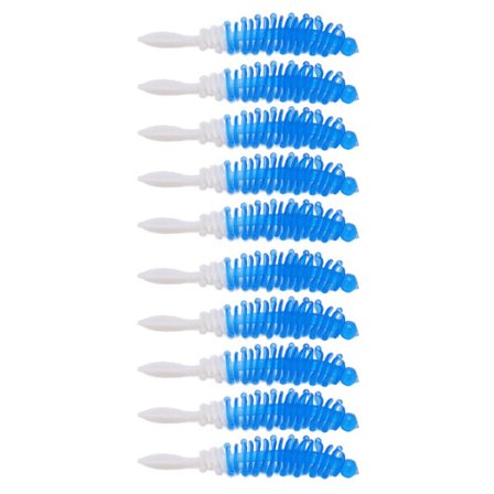 10 stk myke agn med dobbel farge nålespiss simulering silikon fiske lokke sett for abbor steinbit SZFARGE:E