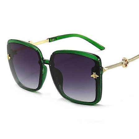 Överdimensionerade Lyxiga Bi-solglasögon Kvinnor Män Vintage Metall Stora Solglasögon Kvinnor Fyrkantiga Oculos Gafas Lentes De Sol 2022 grön