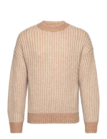 Twot Sweater Strikkegenser M. Rund Krage Beige Filippa K*Betinget Tilbud